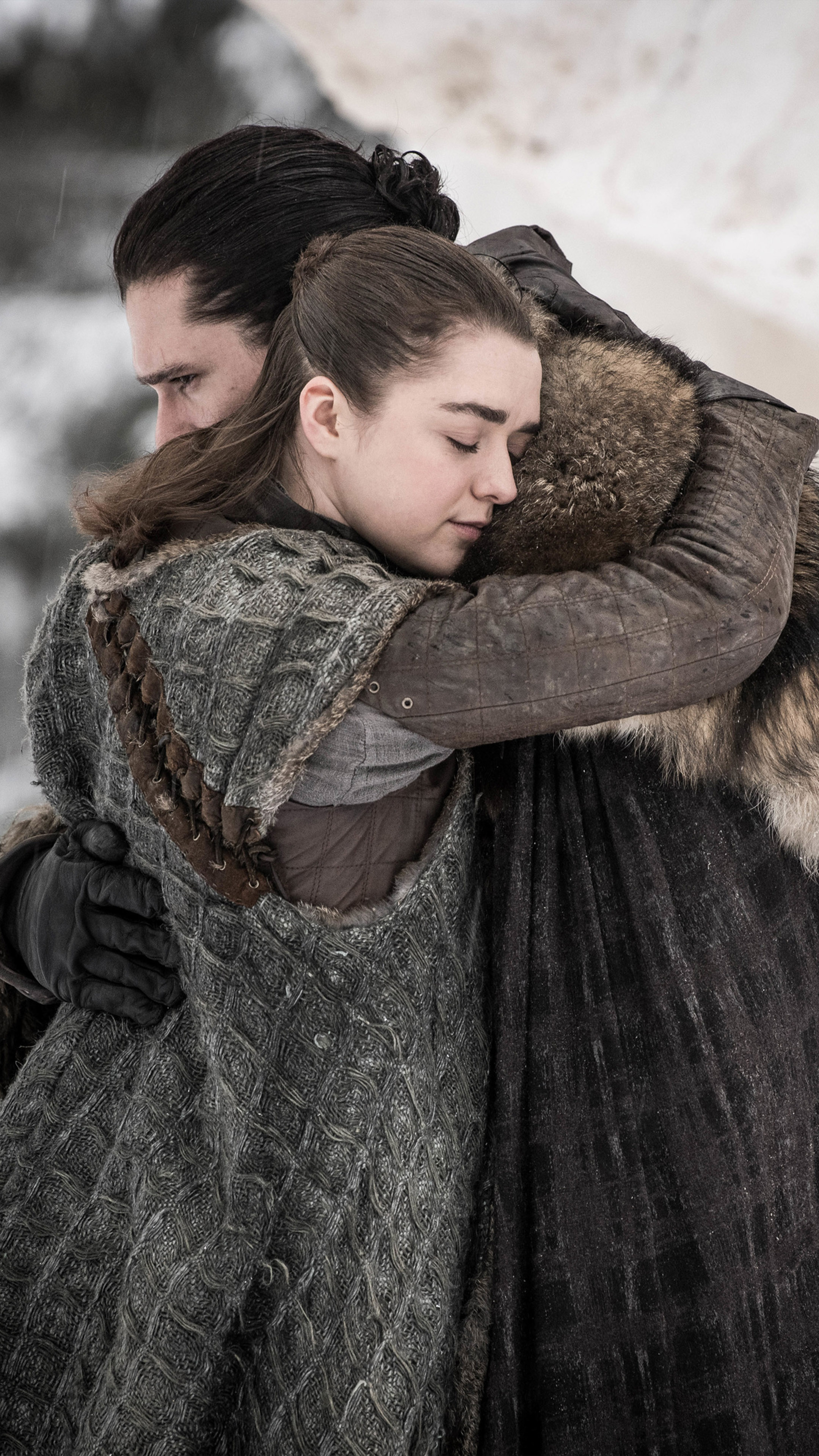Jon Snow Arya Stark In Game Of Thrones S8 4k Ultra Hd Mobile Wallpaper