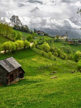 Beautiful Green Village Landscape 4K Ultra HD Mobile Wallpaper