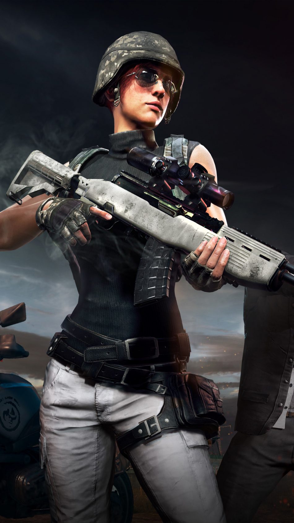 PlayerUnknowns Battlegrounds PUBG Machine Gun Equipped Female
