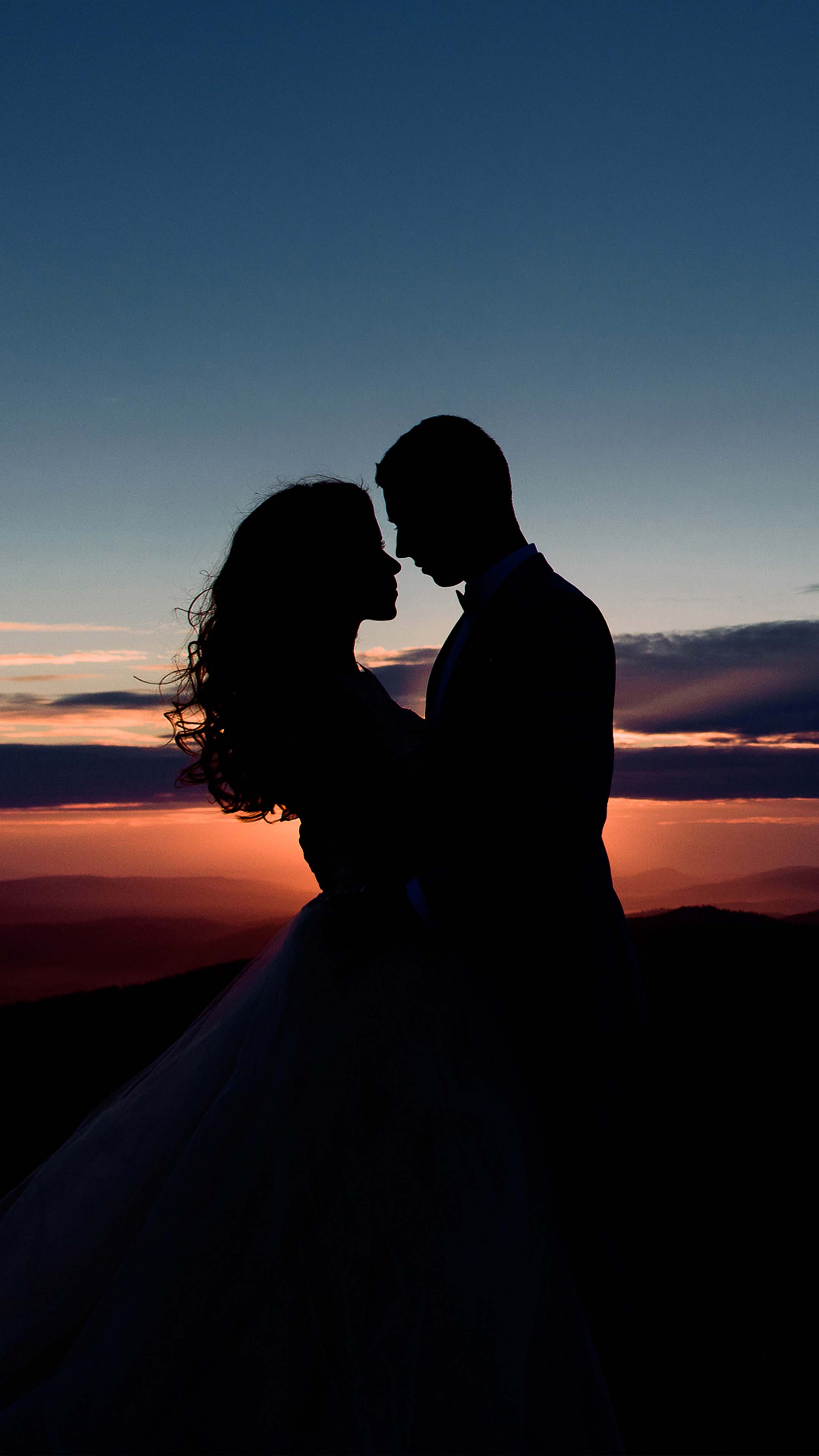 Couple Romantic Sunset Silhouette Free 4K Ultra HD Mobile 