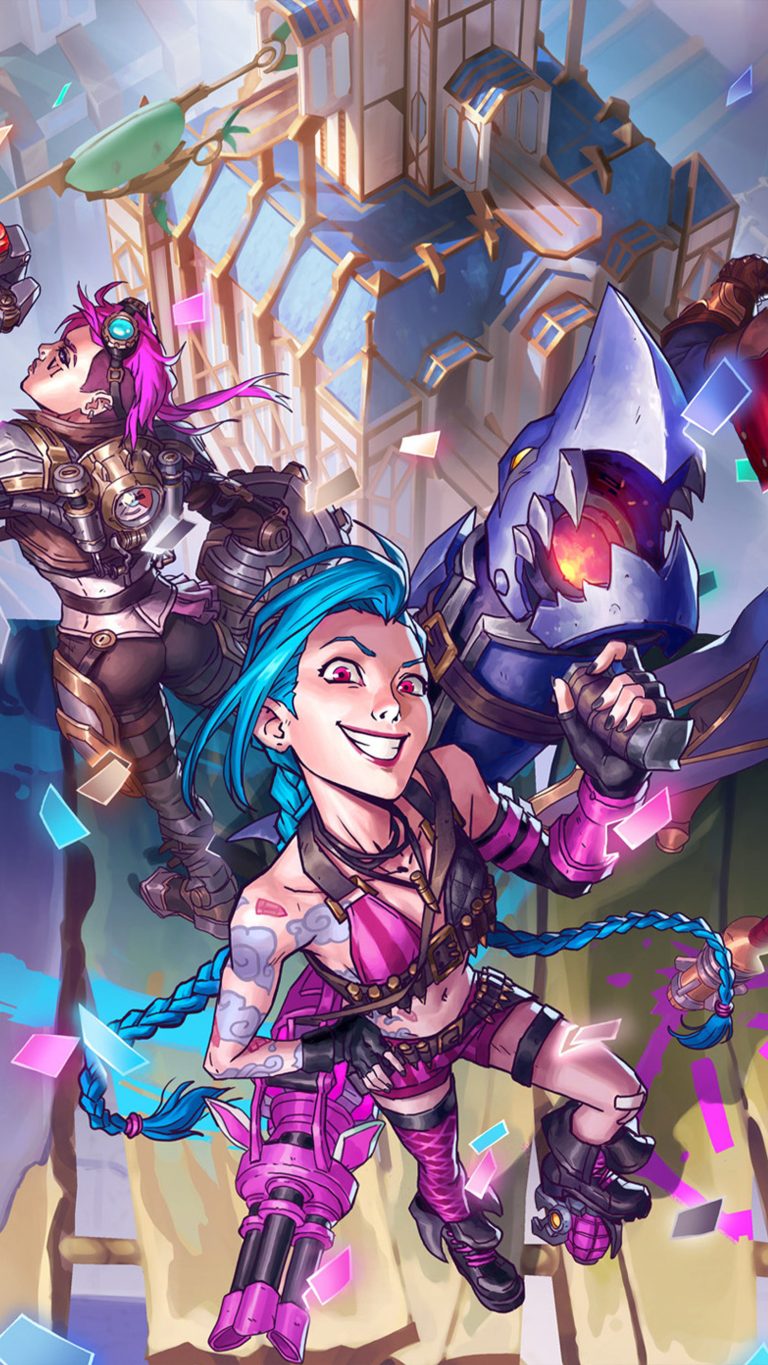 Jinx Vi Jayce Legends Of Runeterra 4k Ultra Hd Mobile Wallpaper 