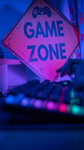 Game Zone Banner Colorful Keyboard 4K Ultra HD Mobile Wallpaper