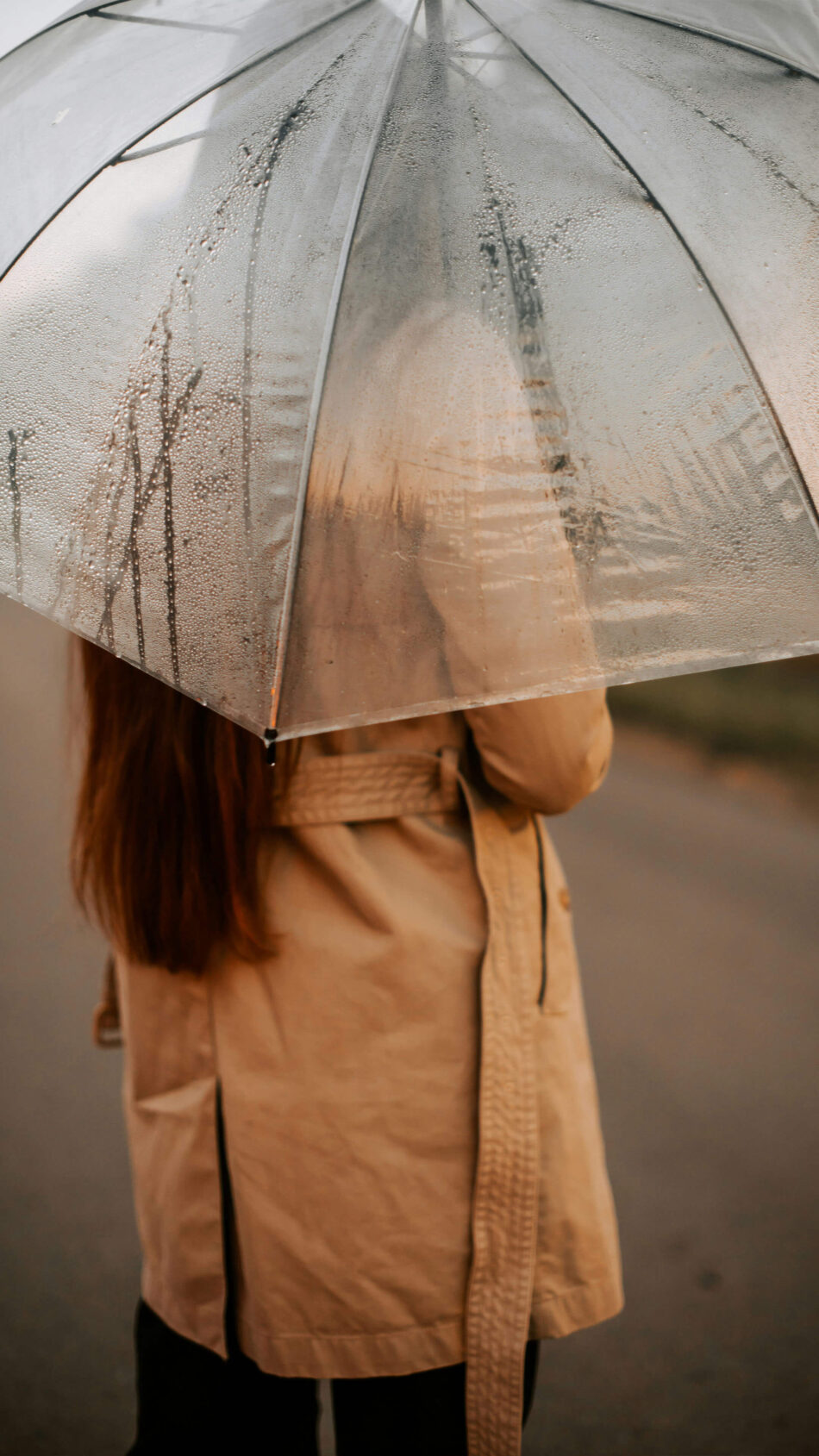 Girl With Transparent Umbrella Rain 4K Ultra HD Mobile Wallpaper