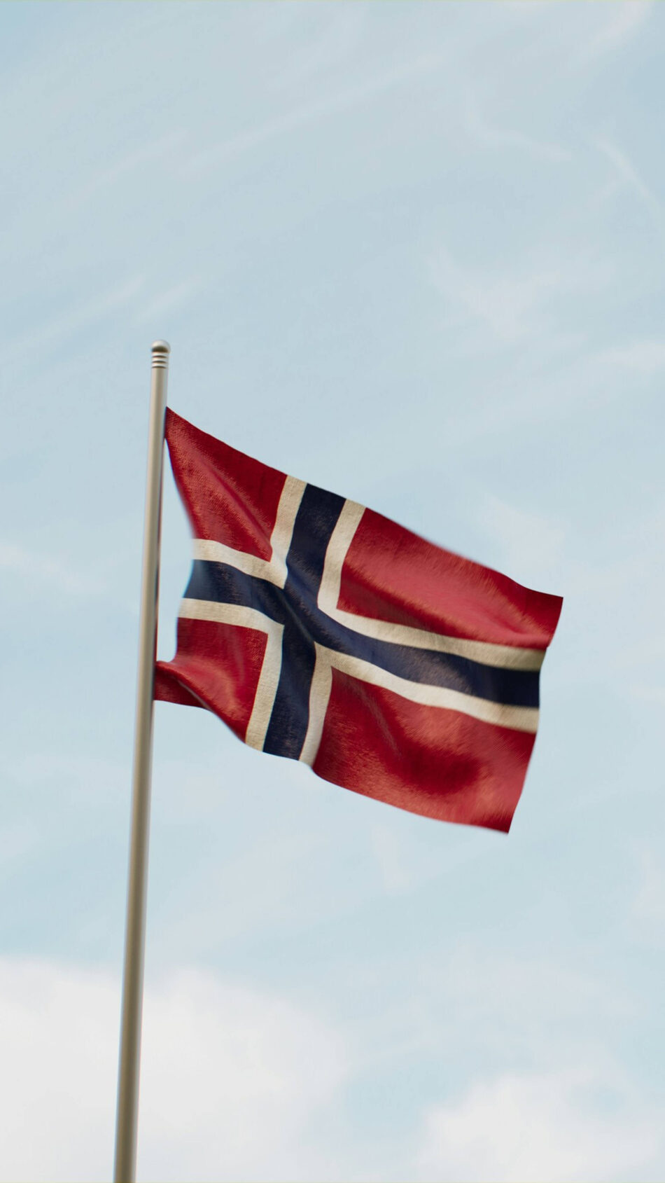 Norway Flag Blue Sky 4K Ultra HD Mobile Wallpaper