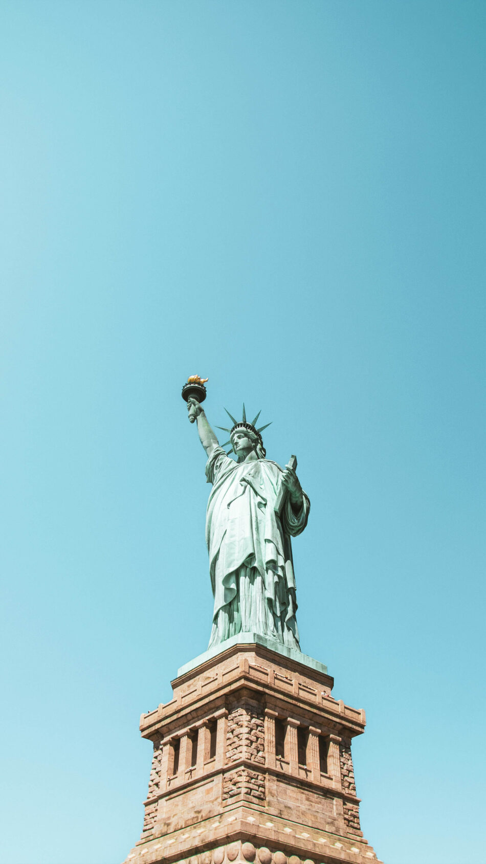 Statue of Liberty Blue Sky New York City 4K Ultra HD Mobile Wallpaper