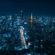 Aerial Night View of Busy City 4K Ultra HD Mobile Phone Wallpaper