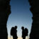 Couple Hiking Sunset Silhouette 4K Ultra HD Mobile Phone Wallpaper