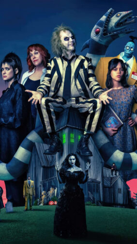 Beetlejuice Beetlejuice All Characters Movie Poster 4K Ultra HD Mobile Wallpaper