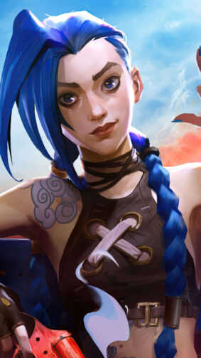 Jinx (Arcane) Holding Flare Gun PUBG Mobile 4K Ultra HD Mobile Phone Wallpaper