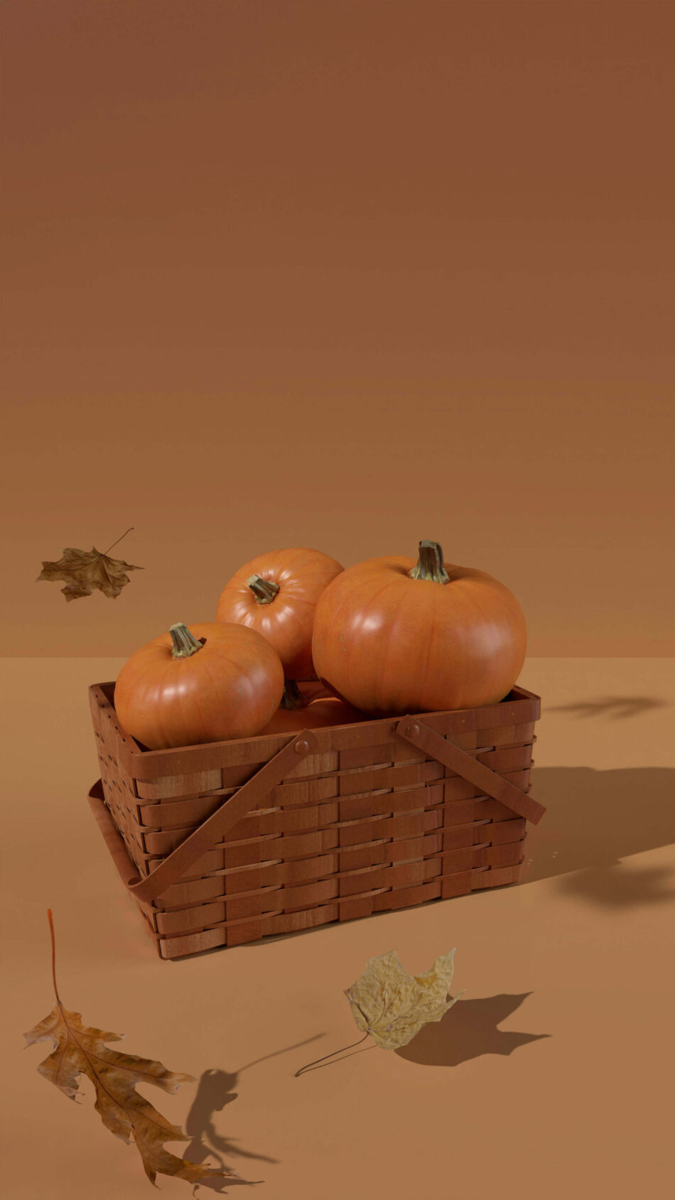 A Basket of Thanksgiving Pumpkins 4K Ultra HD Mobile Phone Wallpaper